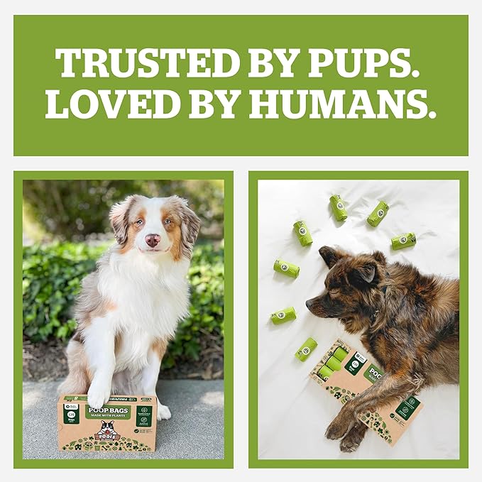 Pogi's Compostable Poop Bags – Leak-Proof, Extra-Large, Made with Plants – 18 Rolls (270 Bags)