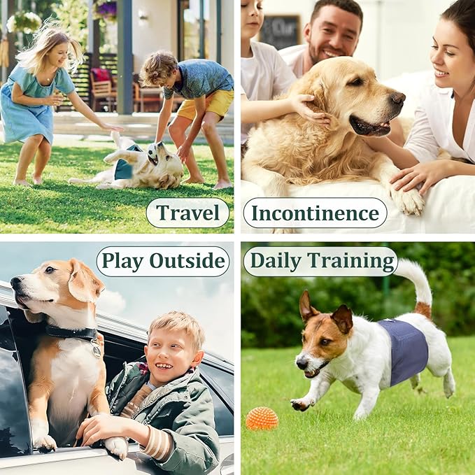 Reusable Dog Diapers Male, Premium Washable Belly Bands for Dogs Medium, Pack of 5, High Absorbing Male Dog Wraps for Doggie & Puppy in Incontinence or Excitable Urination and Training(M)