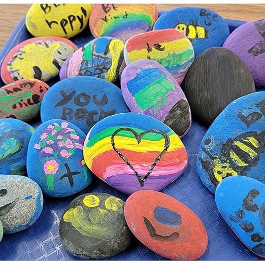 5 lbs Mexican Beach Pebbles, 2-3 Inch Decorative River Rocks for Fish Tank Aquarium Fountain, Decorative Pebbles for Garden Landscaping, Home Décor, Outdoor Paving Walkways Pathways Backyard