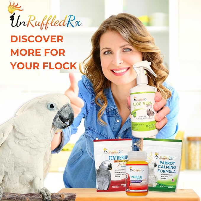 UnRuffledRx™ Red Palm Oil for Birds & Parrots – Supports Skin, Feather, Eye & Immune Health, Rich in Omega Fatty Acids, Antioxidants, Beta Carotene, & Vitamin E – 100% Natural