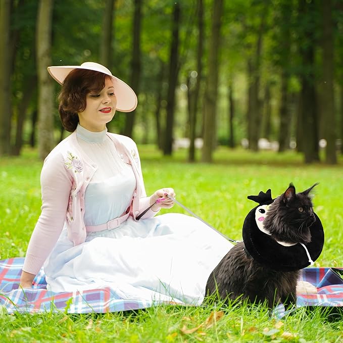 Adjustable cat Cone Collar Soft to Stop Licking After Surgery for Kitten, Alternative to Cone of Shame cat, Donut Cone for Cats, pet Elizabethan Collar (Penguin, Medium)