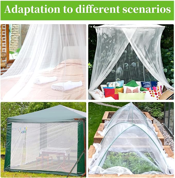 78x10Ft Mosquito Netting Garden Mesh Netting, Bug Insect Mosquito Fly Bird Net, Animals Barrier Protection Net, White 3x24m