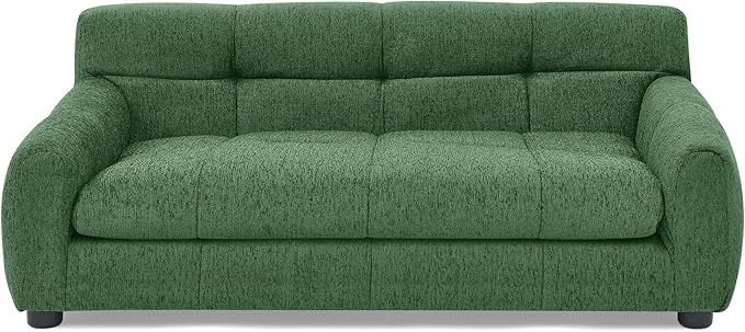 Dog Couch Bed, Mini Sofa for Dogs with Backrest and Armrest, Durable Pet Sofa with Soft Foam Cushion, Elevated Dog Couch Bed with Legs for Medium and Large Dogs, Emerald Green