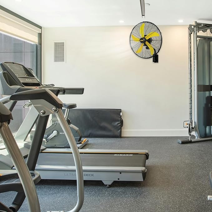 HiCFM 20" Oscillating Wall Mount Fan, 5000 CFM High Velocity Industrial Wall Mounted Heavy Duty Shop Fans with 3 Speed Settings 80° Oscillation for Commercial Garage Warehouse workshops Factory