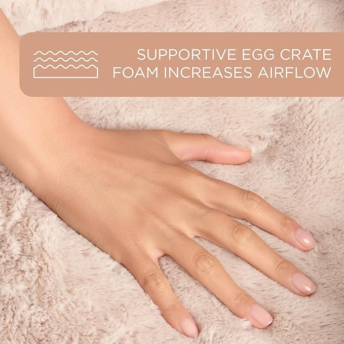 TOWN & COUNTRY EVERYDAY CuddleTown Comfy Solid Bolster Sofa Pet Bed, Supportive & Calming Egg Crate Foam, Non-Slip Bottom, Machine Washable Cover, Warm Taupe, Large 35"x25"x8"