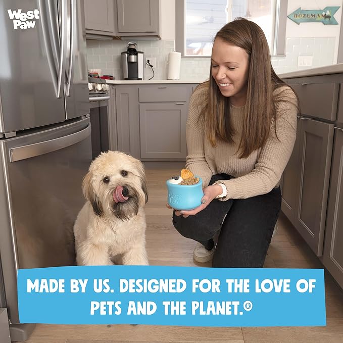 WEST PAW Zogoflex Limited Edition Toppl Treat Dispensing Dog Toy Puzzle – Interactive Chew Toys for Dogs – Dog Toy for Moderate Chewers, Fetch, Catch – Holds Kibble, Treats, Small 3", Mint