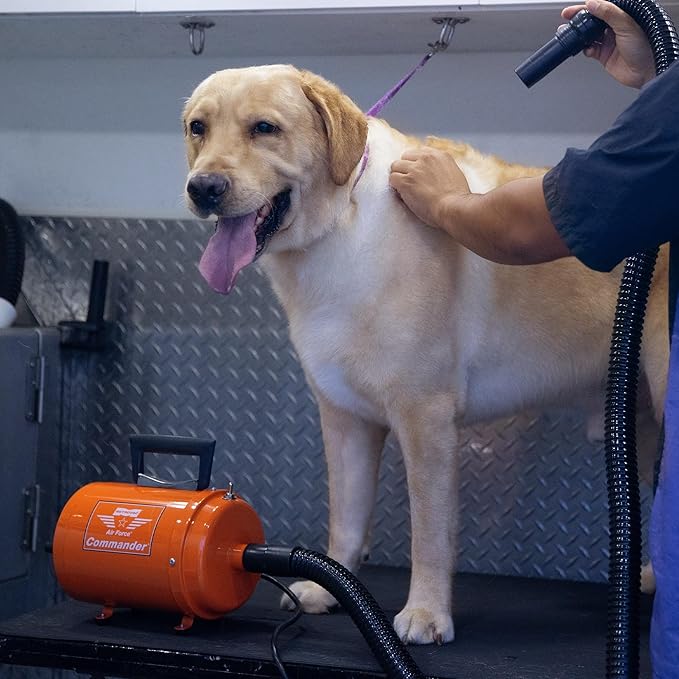 METROVAC AFTD-3: Air Force Commander 2-Speed Dryer - Orange | 4.0 HP | Professional Pet Grooming Blower | Made in USA