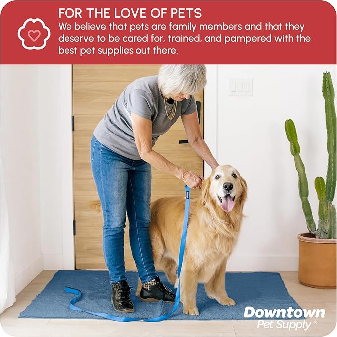 My Doggy Place Microfiber Dog Mat for Muddy Paws, 60" x 36" Faded Denim - Non-Slip, Absorbent and Quick-Drying Dog Paw Cleaning Mat, Washer and Dryer Safe - X-Large/Runner