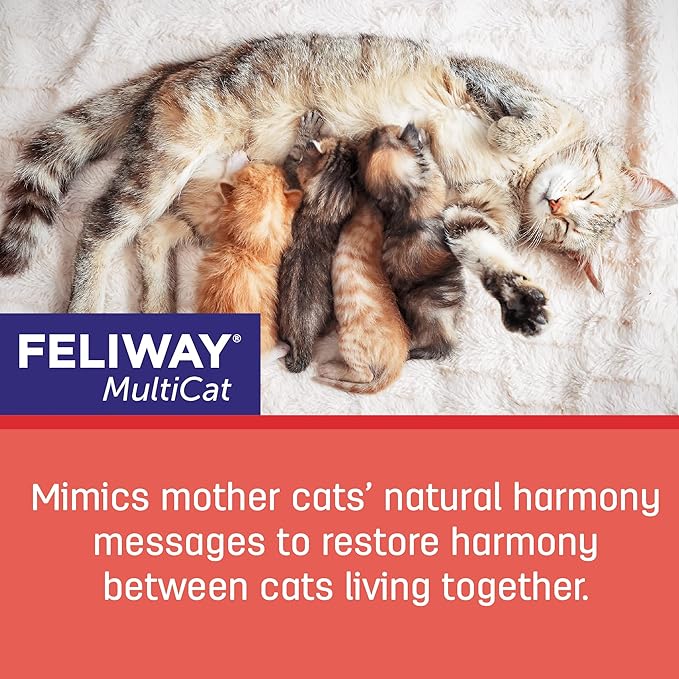 FELIWAY MultiCat Calming Pheromone Diffuser: 1 Diffuser Kit & 3 Refills