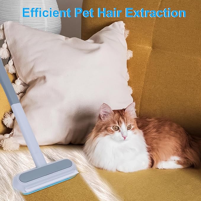 Pet Hair Remover for Furniture, Reusable, Effective Lint Brush for Dog and Cat Hair - 17.3Inch Multifunctional Fur Removal Tool, Gentle on Couches, Carpets, Clothes, Bedding