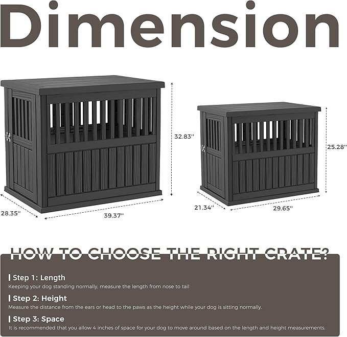 Dog House - Resin Outdoor Dog Kennel with Ventilated Design, Waterproof Dog Bed Shelter for Backyard, Garden & Patio