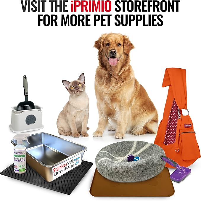 iPrimio Cat Litter Scooper Deep Shovel with Holder - (Silver XL) - Non-Stick Pooper Scooper Shovel Kitty Litter Sifter - Patented Solid Aluminum Poop Scoopers with Long Handle, Easy Grip, Pet Supplies