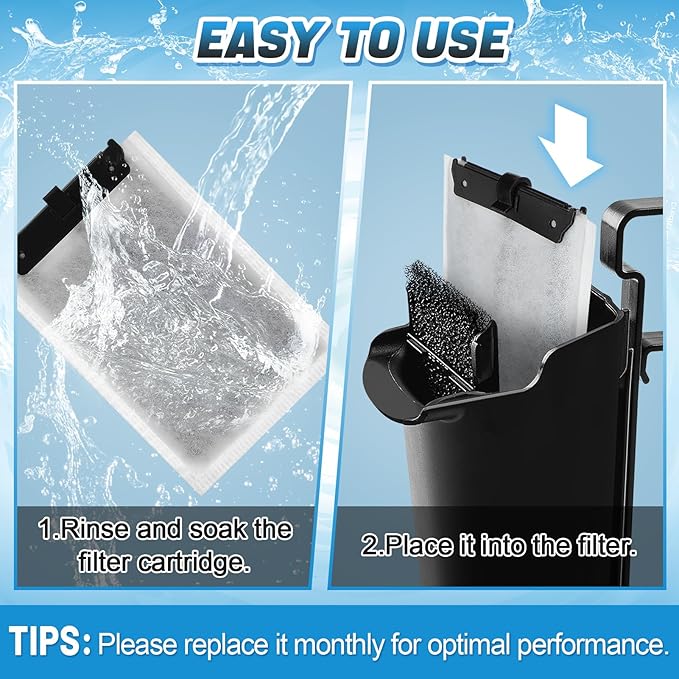 MEWTOGO 12Pcs Medium Filter Cartridges Compatible with Tetra Whisper Bio-Bag M, Aquarium Replacement Filter with Ultra-Activated Carbon for 10i IQ10 PF10 ReptoFilter Creating Clean Environment