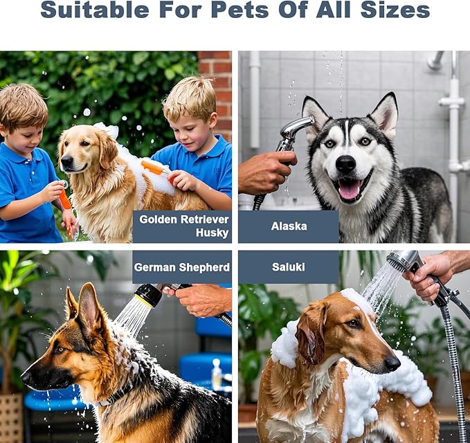 CuisinSmart 50" Dog Bathtub for Large Dogs, Professional Dog Washing Station with Dog Wash Attachment, Bath Pool for Outdoor, Indoor Shower and Grooming (50" Right Door)