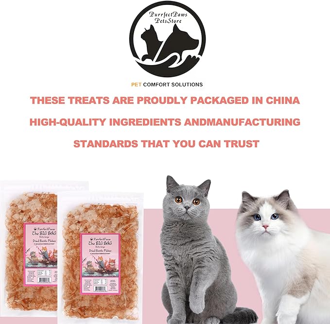 Purrfectpaws Premium Dried Bonito Flakes: Delicious Treats for Dogs & Cats - All-Natural and High in Protein - 4oz Bag