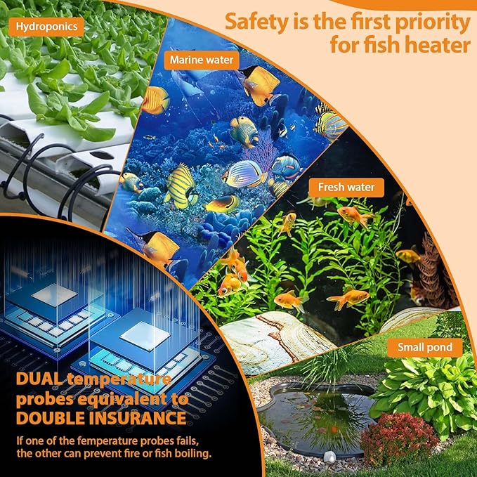 hygger Aquarium Heater, Upgraded Ceramic 25W/50W Small Fish Tank Heater with Digital LED Controller, Fast Heating, Precise Temperature Control, Turtle Tank Heater for Freshwater/Saltwater