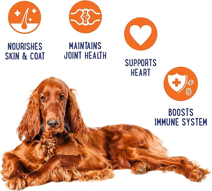iHeartDogs Salmon Oil for Dogs and Cats - Nourishing Skin & Coat Omega 3 Fish Oil for Dogs Supports Allergy & Itch Relief, Heart Health and Joint Health - 32 oz