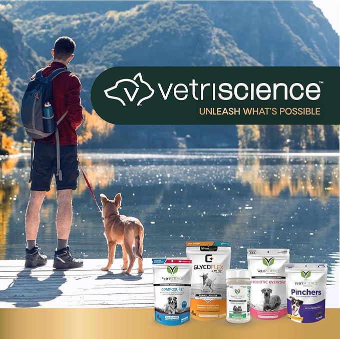 VetriScience Ultimate Strength Healthy Hip & Joint Chews, GlycoFlex Glucosamine, Chondroitin and Green-Lipped Mussel Joint Support Supplement for Dogs, Soothe Joint Discomfort, Duck, 60 Count