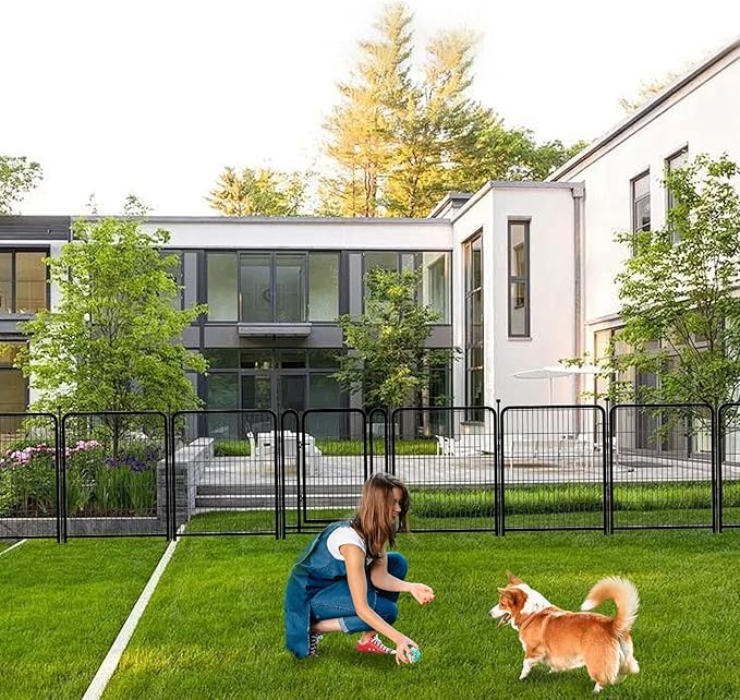 Tall Garden Fence, 36 in(H) 10 Panels Dog Fence Outdoor for Yard, Metal Dog Pen Heavy Duty Pet Puppy Exercise Pen for Rv Camping Garden Yard, Medium/Large Pets Fence Total 22.1 Ft(L)