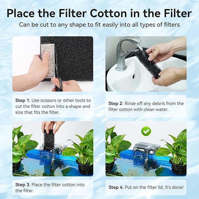 Aquarium Filter Sponge Pad, Filter Media Foam Sponges, Filter Accessories for Fish Tanks and Ponds (18.5"x18.5"x0.8", 50PPI, 1 Pack)