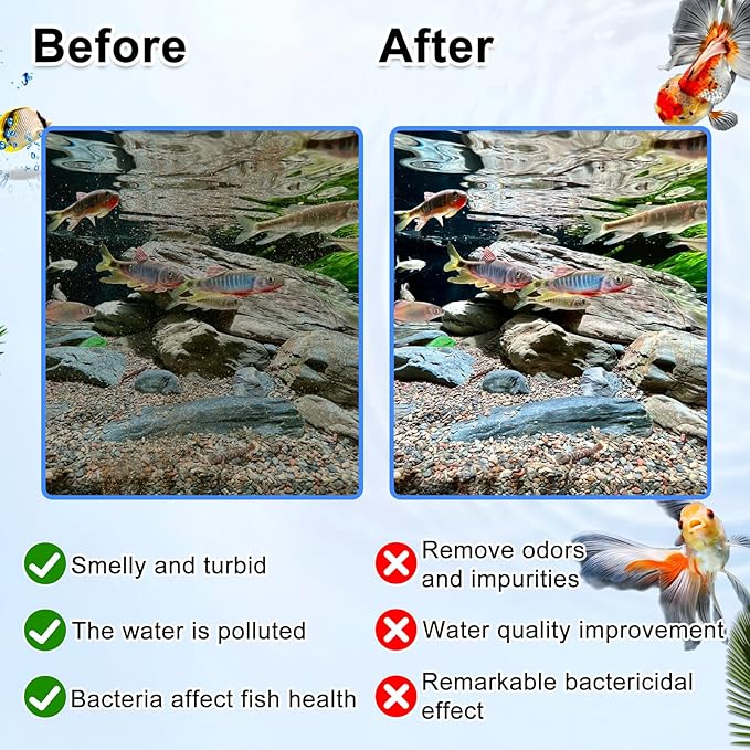 10 Pack Large Replace Filter Cartridge for Whisper EX Filter, Fish Tank Carbon Filter Cartridges for Aquarium, Compatible with Whisper EX30/EX45/EX70 Filters