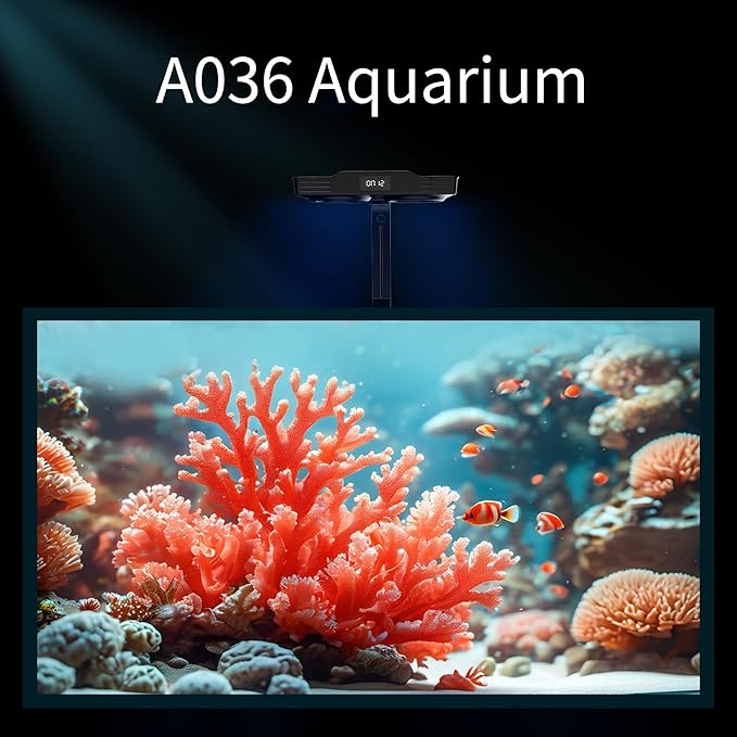 Aquarium Light βA036 Reef Tank Light 36 Watts Saltwater Light with Touch Control, Reef Lights for Coral Reef Nano Fish Tank Marine Tanks with Timer & Screen