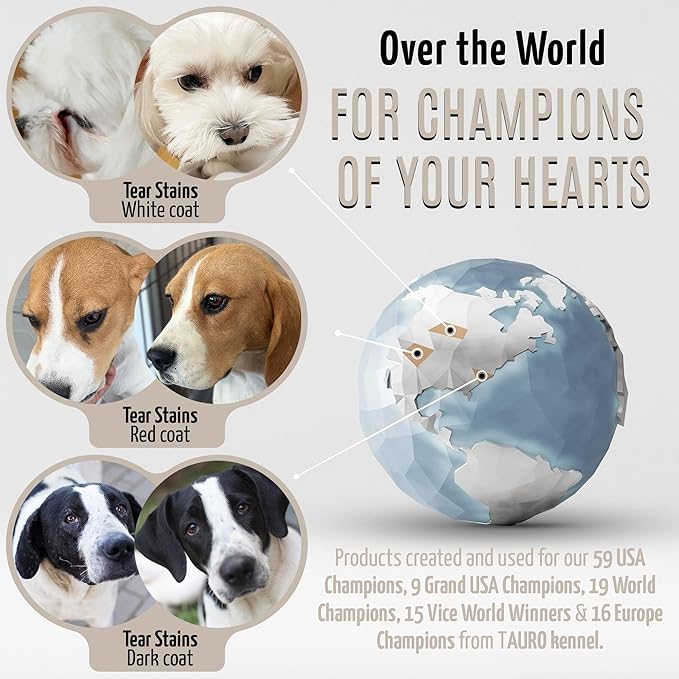 Tauro Pro Line Clay Tear Stain Remover for Dogs - Shield Mask for Eyes, Ears, Mouth, Gentle Grooming Product for Dogs, Puppy & Cat (Stainless Look - 1.69 Fl Oz)