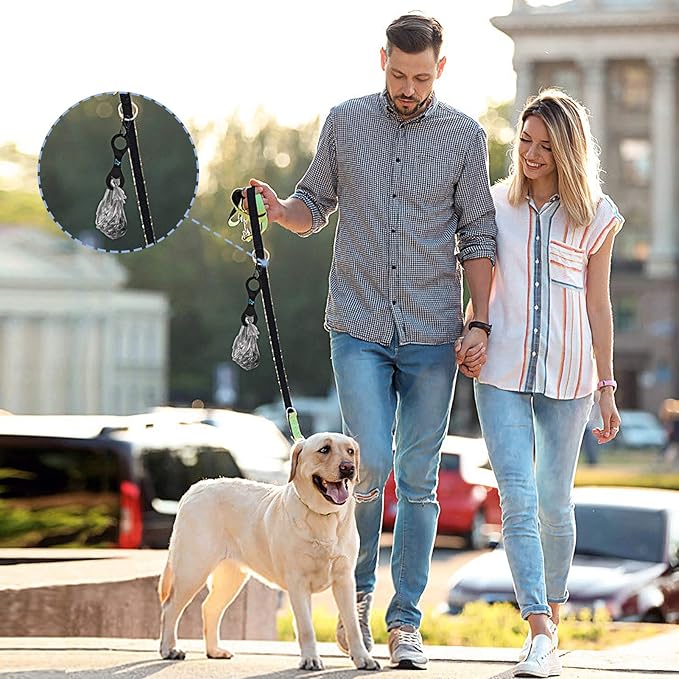 PuppyDoggy Dog Poop Bag Holder for Leash Waste Bag Carrier Dog Poop Bag Dispenser for Walking Running Bicycle Accessory 4 Pieces (Light Green)