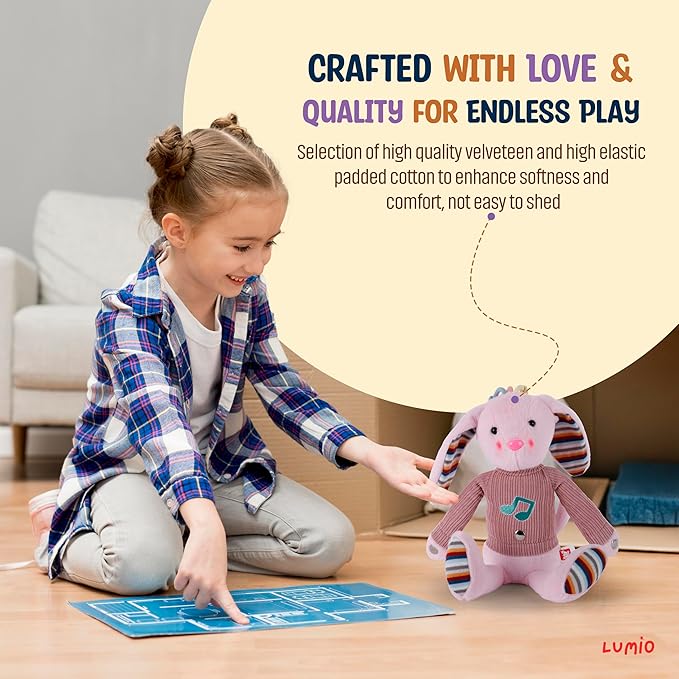 Lumio Musical Stuffed Animal Plush Toy with Lights & Sounds - Cute Interactive Toy for Newborns, and 3 6 12 to 48 Months (Puppy)