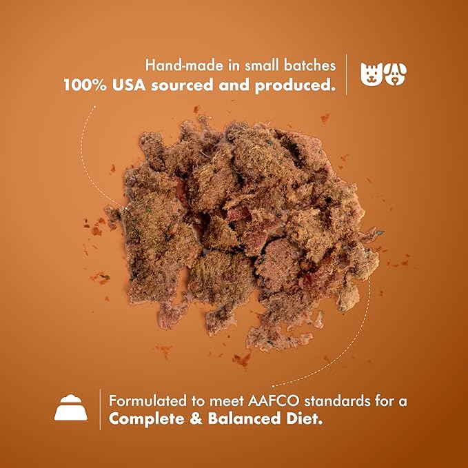 King Lou Pets - Human Grade Raw Food for Dogs and Cats - Complete Meal for Pets - Freeze Dried Turkey Recipe - 14oz