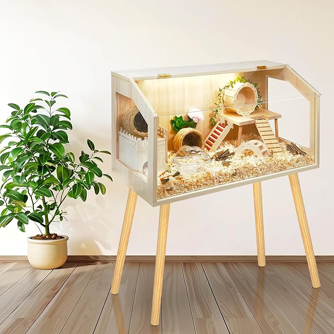 Prolee Hamster Cage with Legs, Guinea Pig Cages Chew Proof, Hamster House, Hamster Cages and Habitats, 24" L x 16" W x 40" H