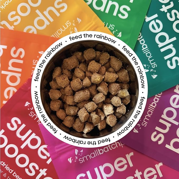 Smallbatch Freeze Dried Dog Treats, Superfood Food Topper Rabbit Bites for Dogs & Cats, Probiotics, Organic Ingredients, High Protein, Grain Free Healthy Treat & Food Topper, Made in the USA, 7 oz Bag