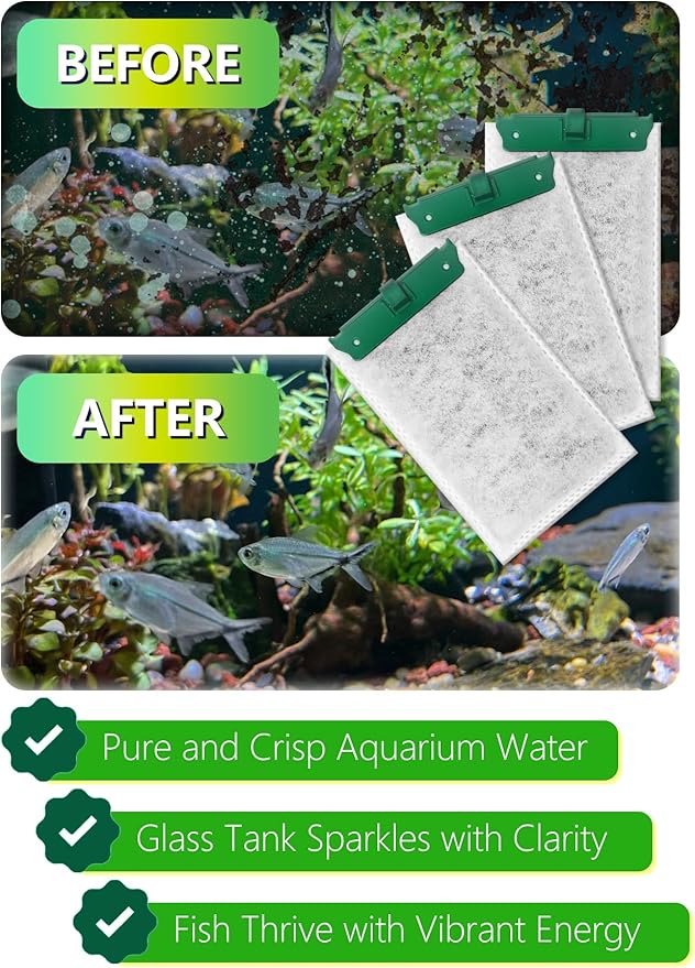 Medium Aquarium Filter Cartridges Compatible with Tetra Whisper Bio-Bag Filters, Fish Turtle Tank Assembled Filters for Tetra Whisper Power Filter 10i IQ10 PF10 & ReptoFilter (MEDIUM-12 Pack)