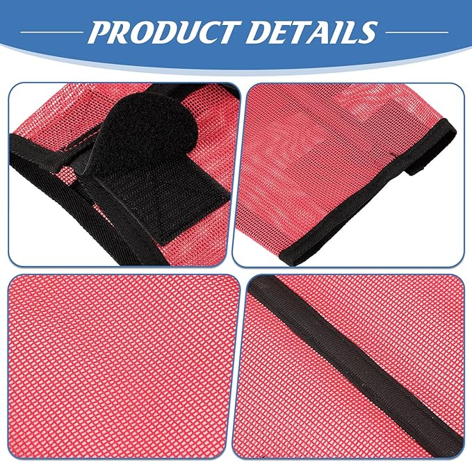 Jexine 12 Fly Boots for Horse Set of 12 Loose Breathable Mesh Horse Fly Sheets Protective Horse Leg Wraps Leggings for Preventing Flies and Mosquitoes Bites (Blue, Green,Red)