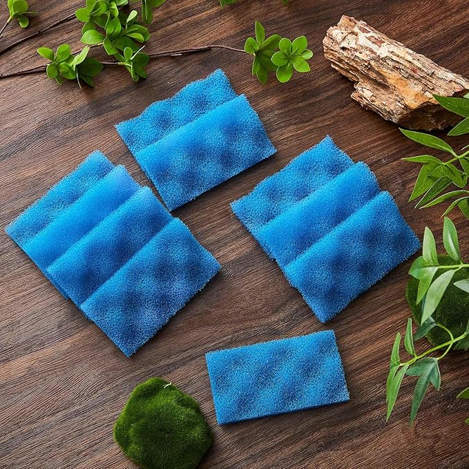 Maxcheck 10 Pack Compatible with 106/107 Blue Bio Sponge Value, Replacement Filter Media Sponge Pads for Aquarium