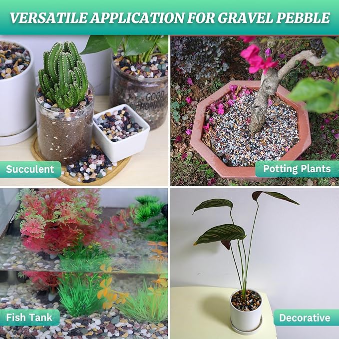 AVALUTION Aquarium Gravel for Plants -2.4lb Fish Tank Gravel for Succulent Cactus & Bonsai, 1/4Inch Decorative River Rocks Pebbles for Gardening, Flower Pots, Landscaping, Terrarium
