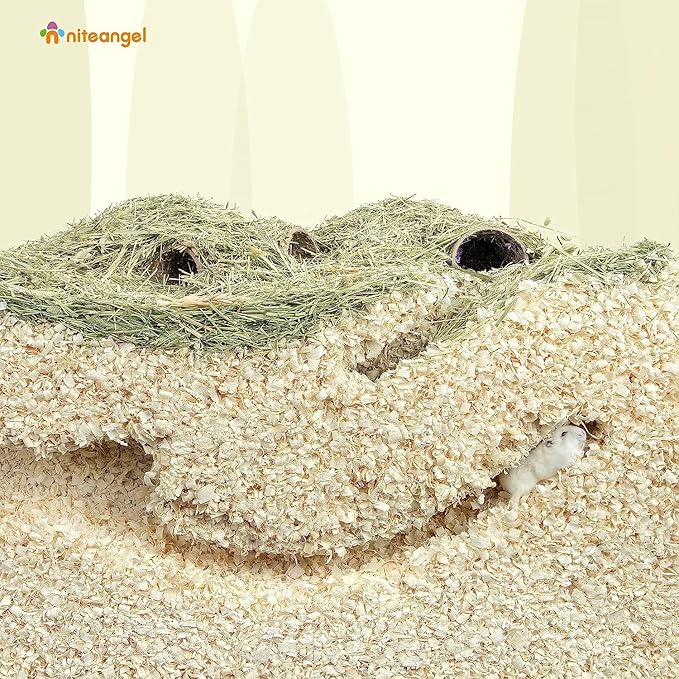 Niteangel Aspen Shaving Hamster Beddings for Syrian Dwarf Hamster Gerbil Mice Degu Rat Rabbit Bunny Guinea Pig Chinchilla Hedgehog or Other Small Pets (30L - Mini)