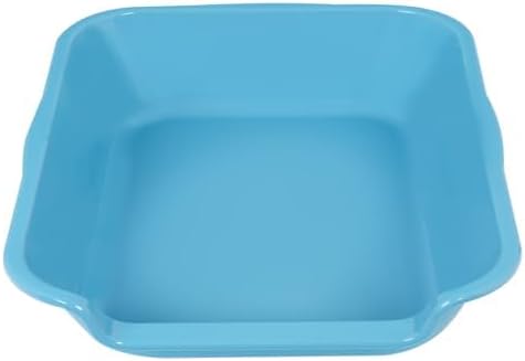 2 Pack of Extra Large Cat Litter Box (ABS Material), Low Entry Senior Litter Pen for Geriatric Kitty Big Cats, Jumbo Pet Safe Litter Boxes Tray for Pets Potty (Light Blue, 20" L x 15.5" W)
