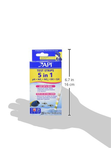 API 5-in-1 Test Strips Freshwater and Saltwater Aquarium Test Strips 25-Count Box