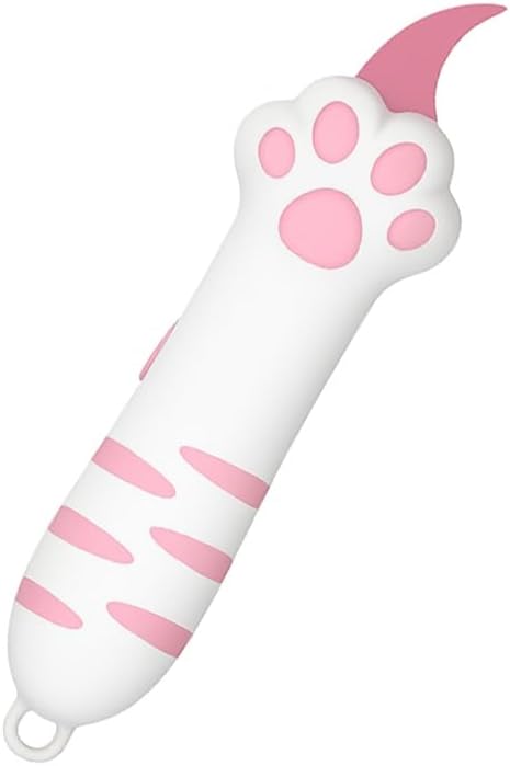 Cat Paw Retractable Box Cutter, 2025 New Cute Cat Claw Knife, Carton Cat Paper Cutter (Pink)