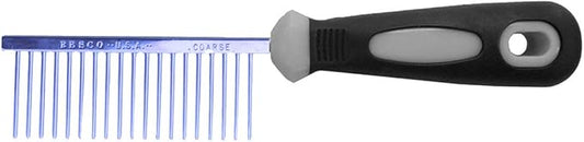 Resco Professional Anti-Static Dog, Cat, Pet Comb for Grooming, Steel Pins, Coarse Tooth Spacing, Candy Blue