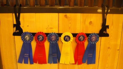 Showoff Black 14ga Steel Award Rack - Horse, Wall Mount or Stall Mount, USA Made