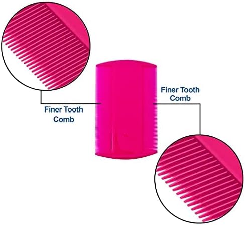 Dog Flea Comb for Grooming, Lice Comb for Dogs, Double Sided Professional Comb Set to Remove Fleas and Lice, Fine Tooth Comb for Large or Small Cats and Dogs