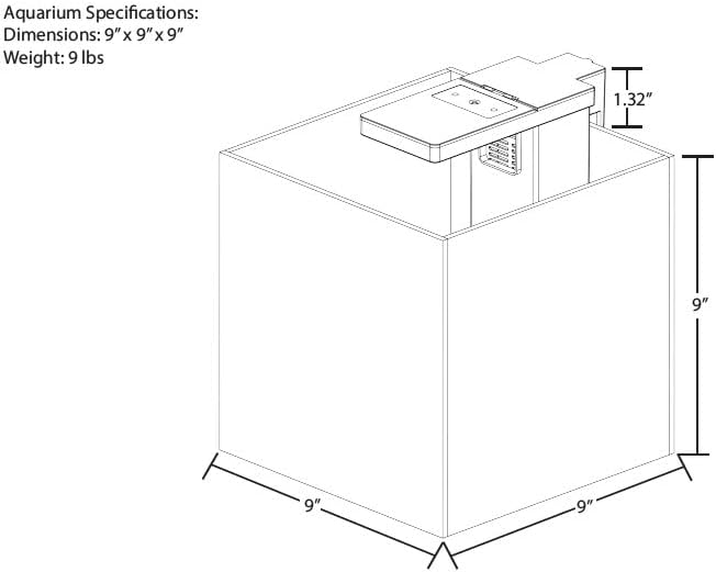 Level One Pets 3 Gallon Mini Aquarium Kit - Includes Duo 2 in 1 Submersible Filter with LED Light