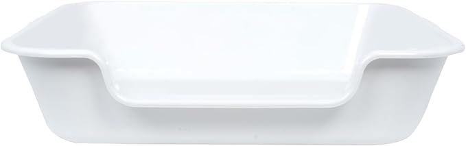 1 Pack of Extra Large Cat Litter Box (ABS Material), Low Entry Senior Litter Pen for Geriatric Kitty Big Cats, Jumbo Pet Safe Litter Boxes Tray for Indoor Pets Potty (White, 24" L x 20" W)