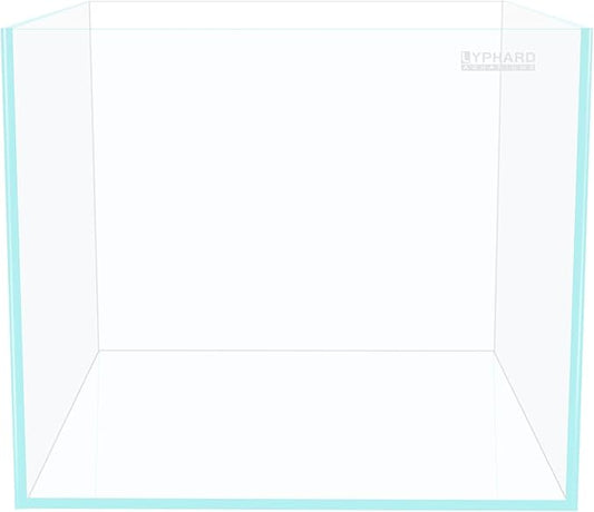 Cube Rimless Aquarium 11 Gallon, Ultra Clear Low Iron Square Fish Tank, L13.8×W13.8×H13.8 Glass Thickness 5mm with EVA Foam Leveling Mat