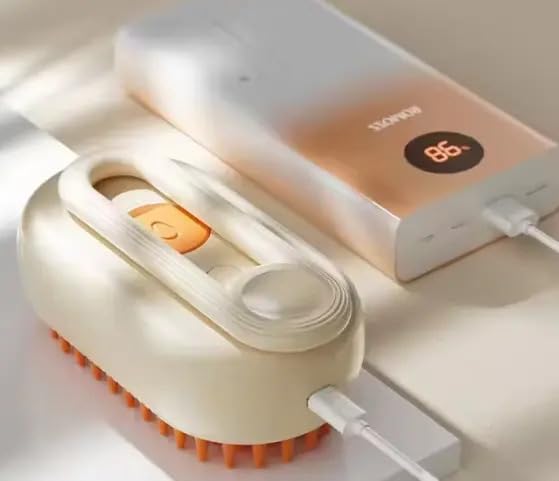 3-in-1 Cat Grooming Brush – Water Spray & Self-Cleaning Shedding Brush for Cats & Dogs – Pet Hair Removal & Massage Comb for Long & Short Hair (White). (White)