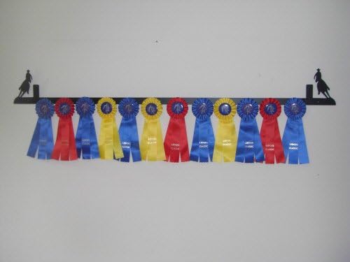 Showoff Black 14ga Steel Award Rack - Horse, Wall Mount or Stall Mount, USA Made