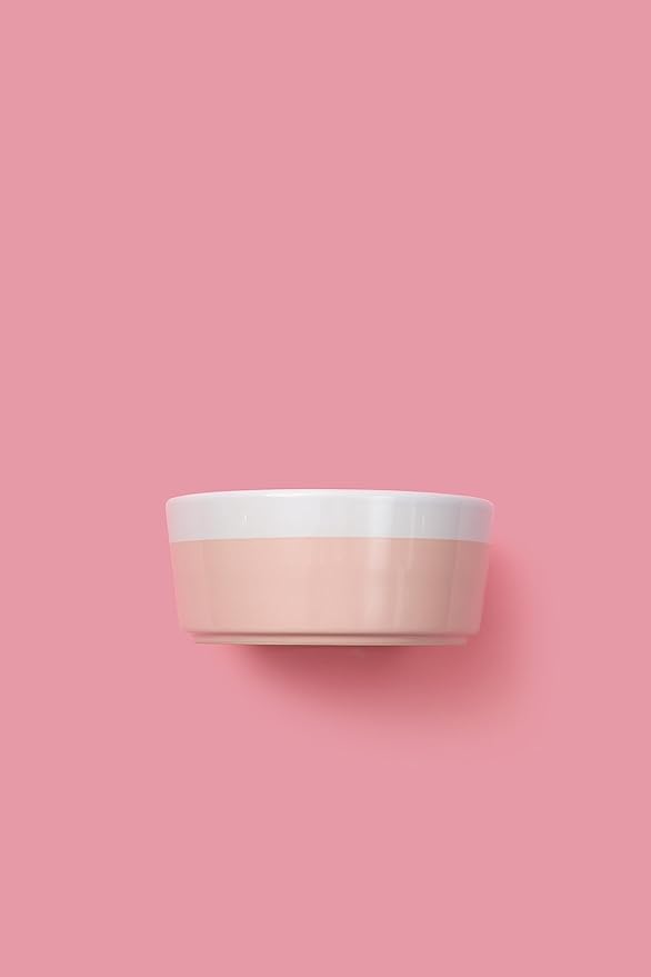 Waggo Dipper Ceramic Dog Bowl for Small and Large Breeds - Heavyweight and Durable Pet Food and Water Dish Crock, Dishwasher Safe, Modern (Rose, Medium)