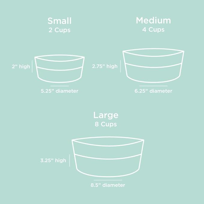 Waggo Dipper Ceramic Dog Bowls - Set of 2 - for Small and Large Breeds - Heavyweight and Durable Pet Food and Water Dish Crock, Dishwasher Safe, Modern (Set of 2, Vintage Grey, Large)